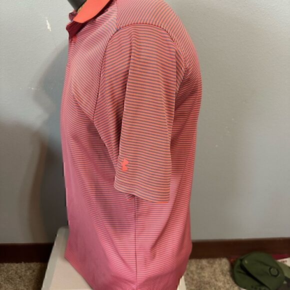 Under Armour HeatGear Mens Medium Striped Short Sleeve Polo - Picture 6 of 7